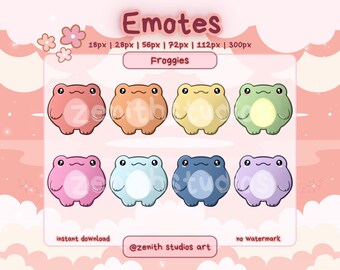 Frog Emote | Badges | Channel Points | Discord Twitch YouTube Streamer | Cute Emote | Kawaii | Gaming | Digital Stickers | GoodNotes