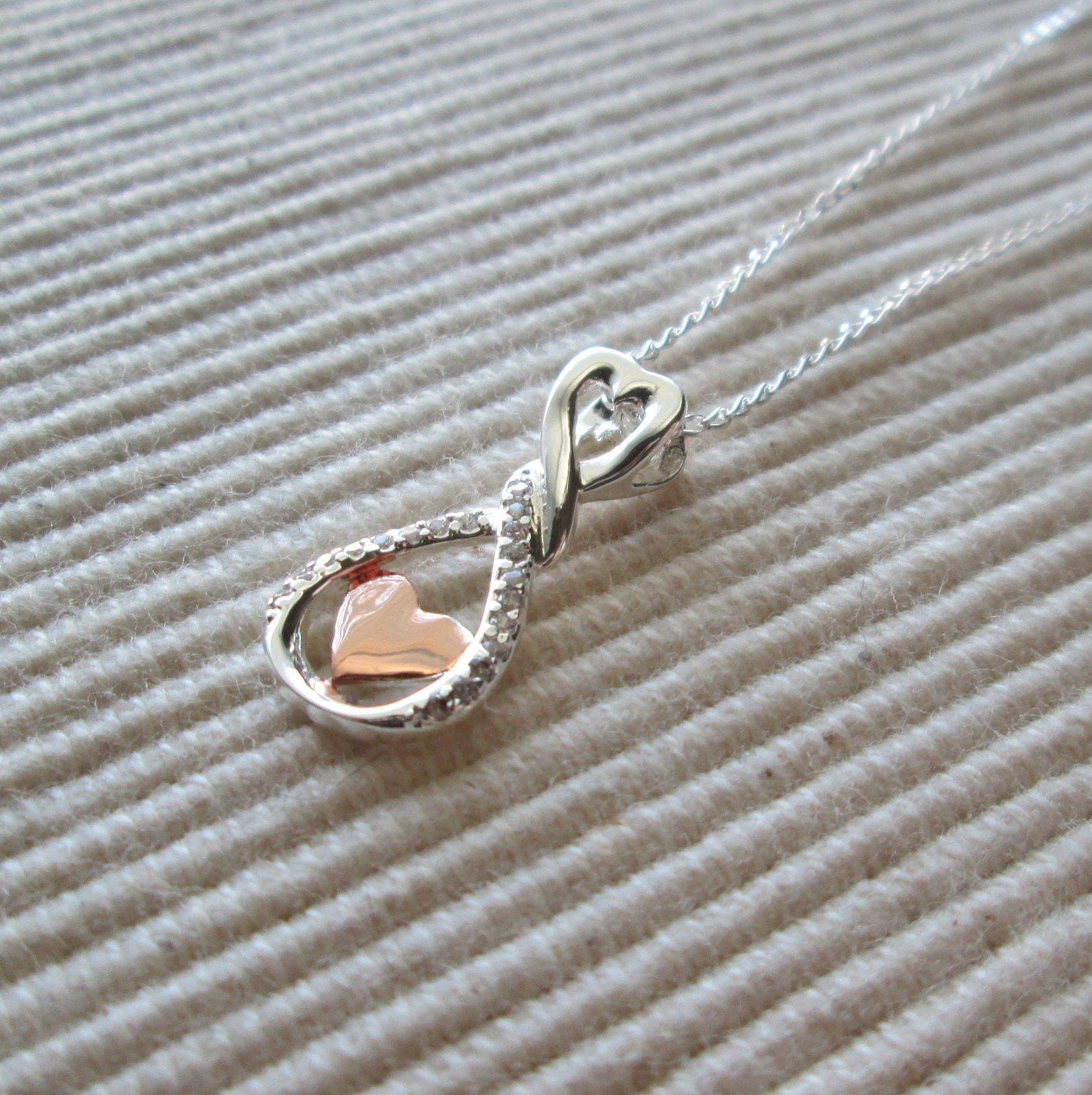 Teardrop Heart Necklace Heart Teardrop Necklace Sterling Etsy