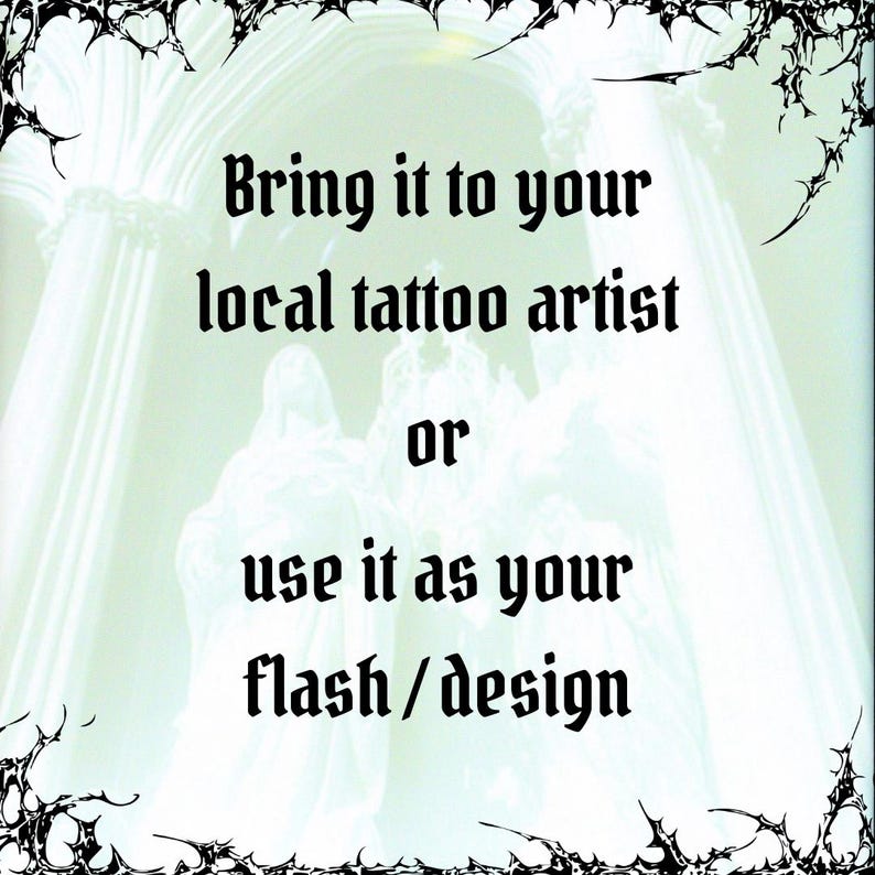 Gothic Angel Tattoo Stencil - Cybersigilism 1of1 Design - Tribal Wings ...