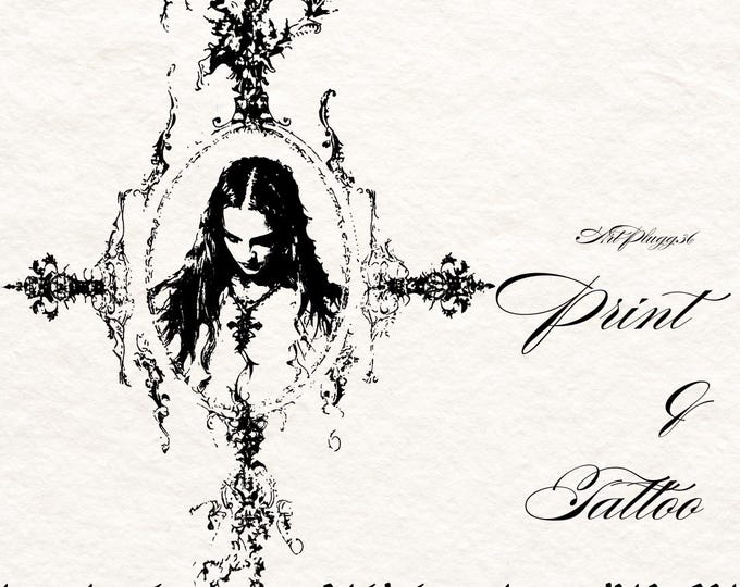 Cybersigilism Tribal Tattoo Flash Stencil - 1of1 Gothic Design (PNG ...