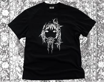 Anime Girl T-Shirt Cybersigilism Gothic Tee Black shirt
