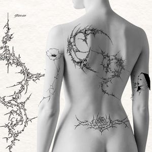 100x Cybersigilism Gothic Tattoo Sketches - Dark Art Flash-bundel + Procreate-penselen afbeelding 2