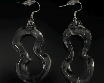 Glass Hollow Figure 8 Earrings | Unique Handmade Borosilicate Lampwork | Simple Elegant Modern Aesthetic