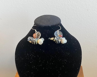 Glass Honeybee Earrings: Lampworked Borosilicate Sculptural Jewelry