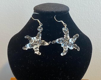 Glass Starfish Earrings | Intricate Crystal Mermaidcore Jewelry | Statement Piece