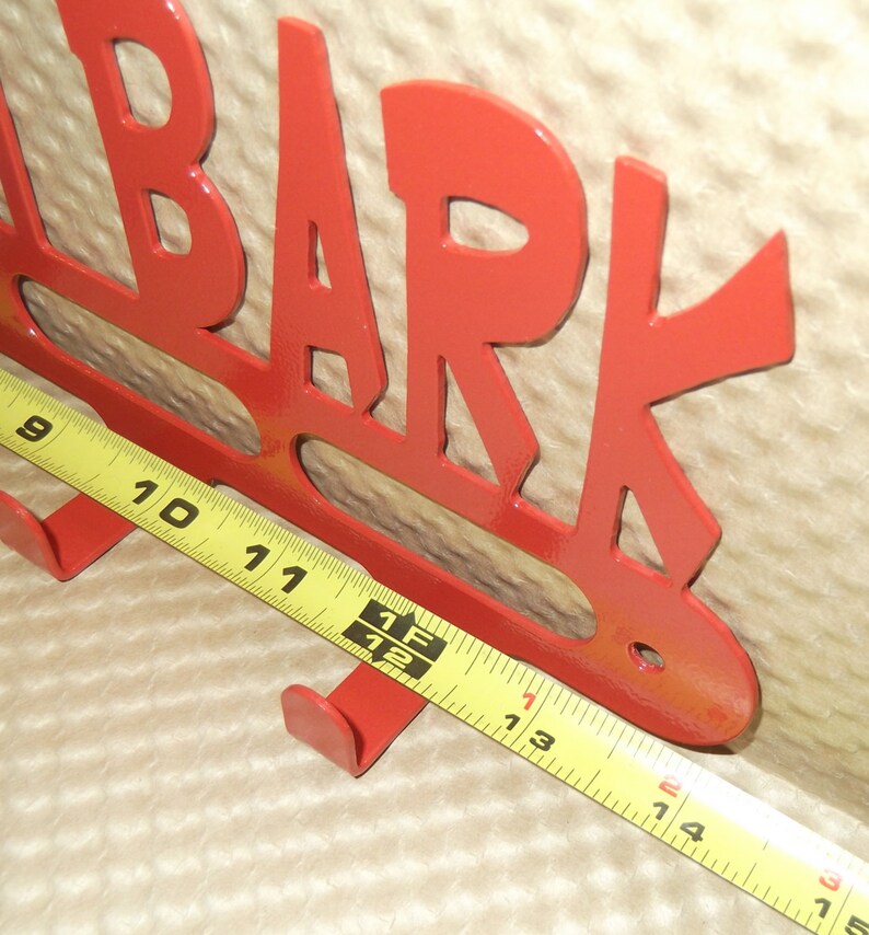 Dog Leash Holder,Love Laugh Bark Made from solid steel Orient Red Texture Powder Coated finish Made in USA Hardware Included