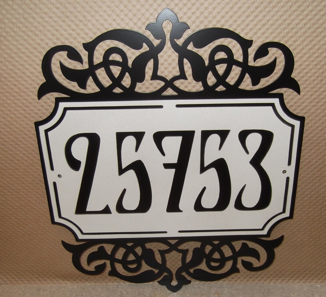 Scroll Address Sign Street number Metal art Wall decor Etsy