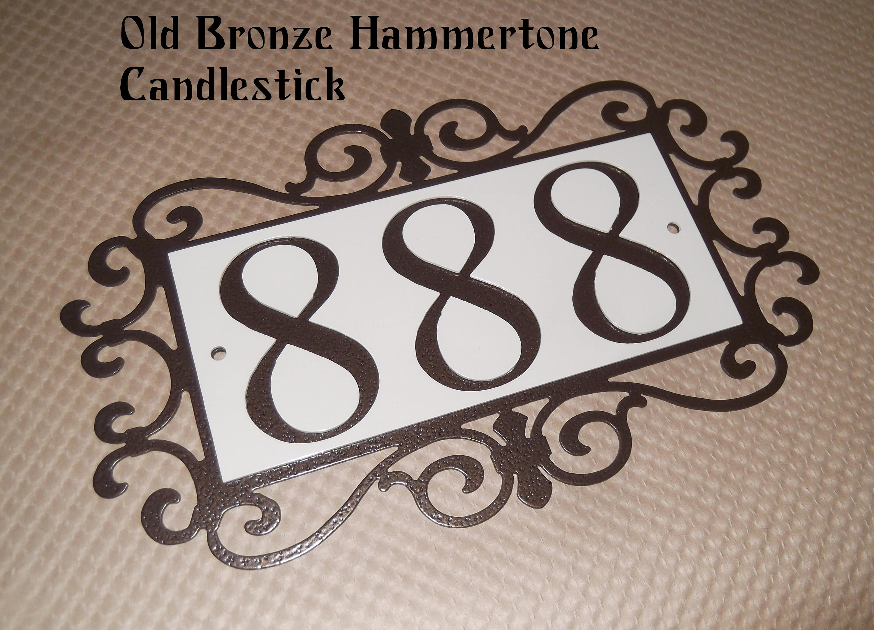 Fancy scroll Address sign House sign Address number Metal