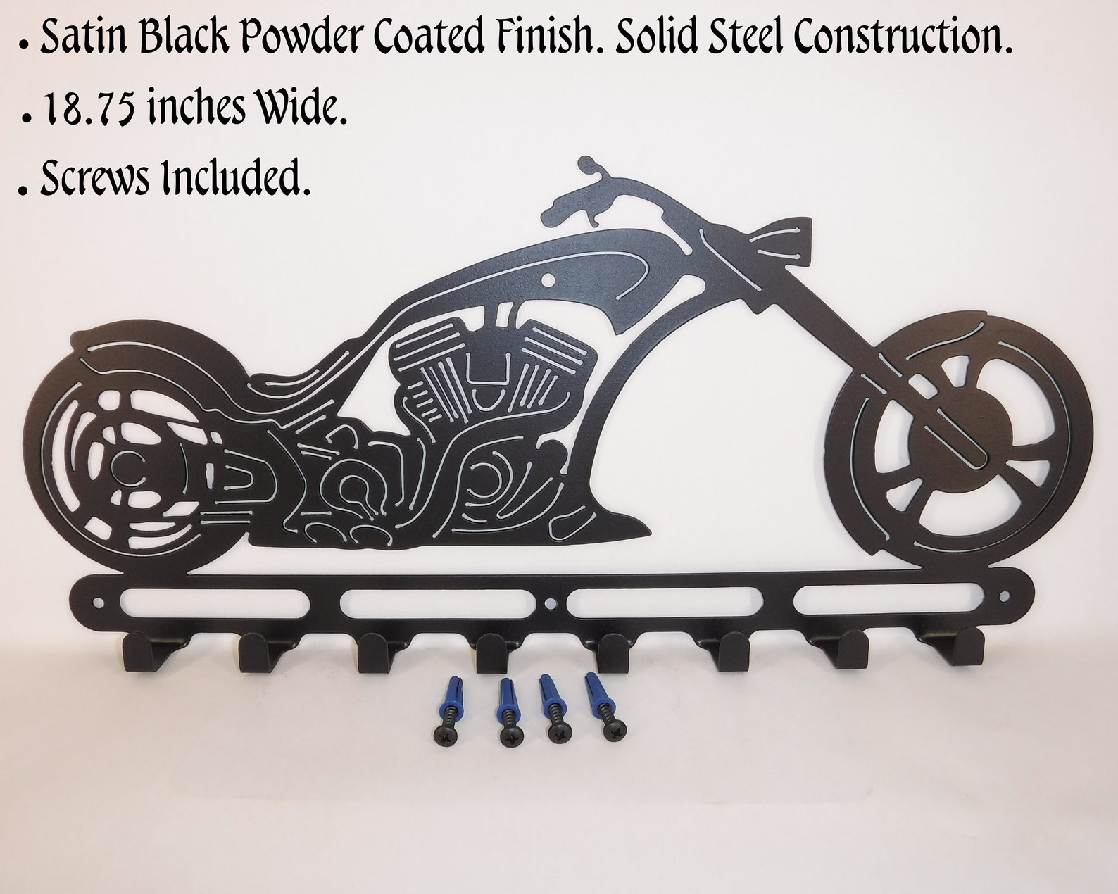 Chopper Motorcycle Key Holder. Satin Black Color. Keys. Key Etsy