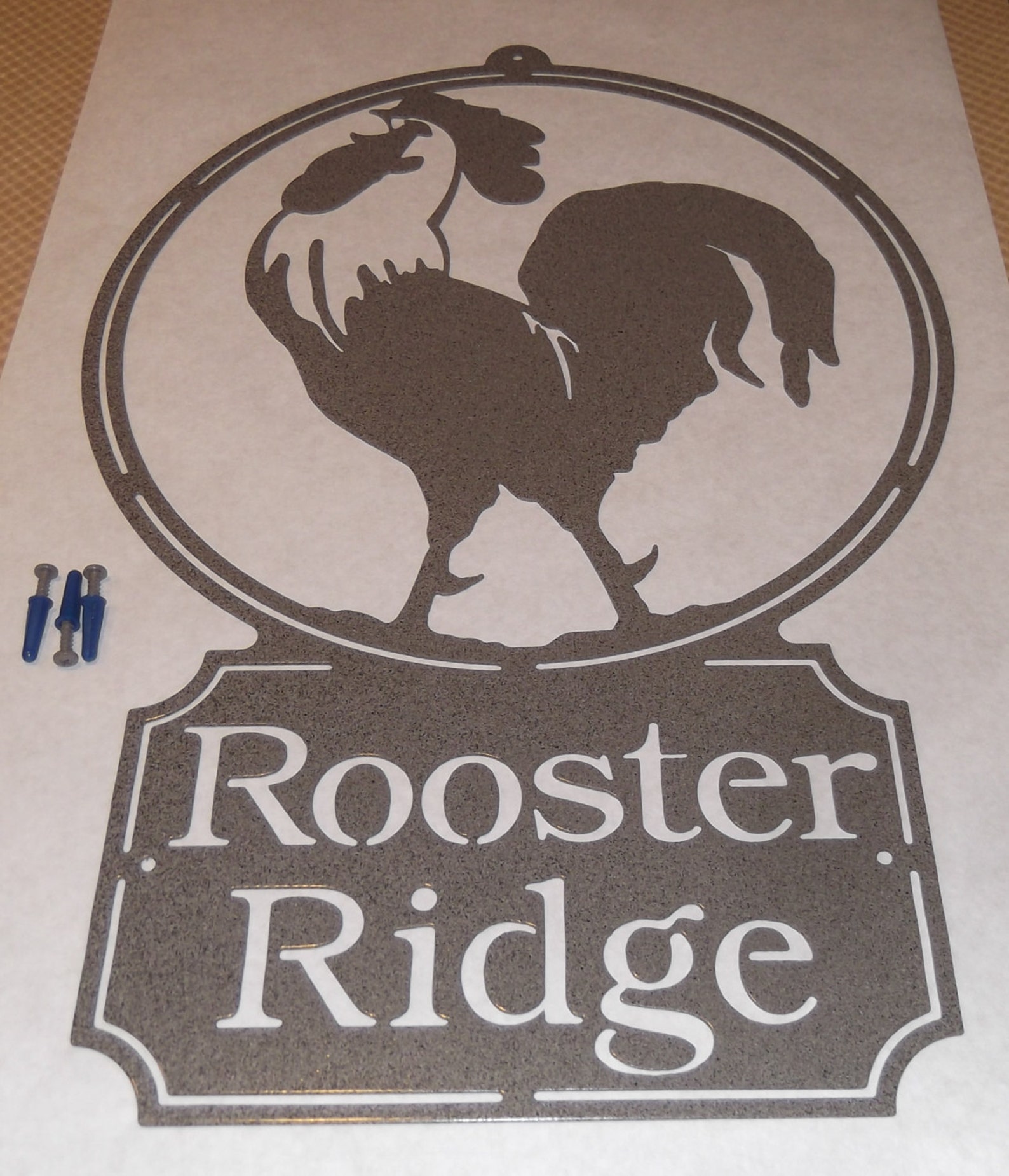 Rooster Address Sign Wall Decor Rooster Plaque Farm Decor Etsy
