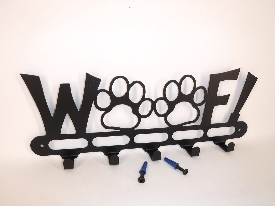 Dog Leash Wall Hook. Hanger. Holder. WOOF Shelter Rescue Dog. Etsy