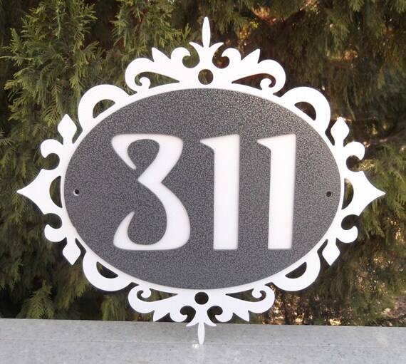Decorative Scroll Address Sign Street Number House Number Etsy