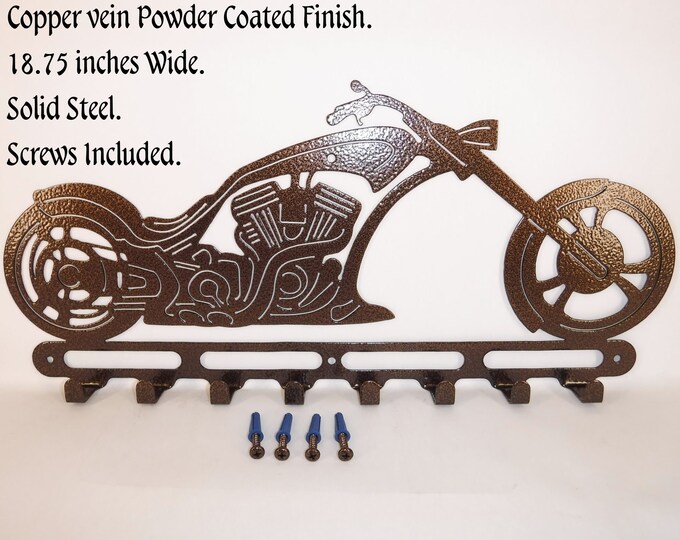 Motorcycle Key Holder. Chopper Bike. Copper Vein Color. Key Etsy
