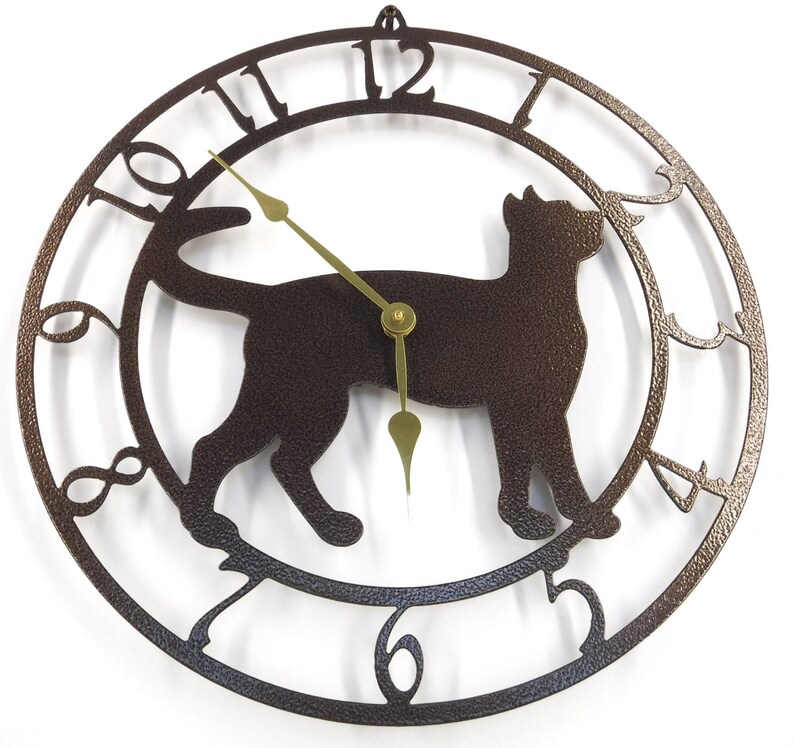 Cat Wall Clock With Brass Hands. Kitten. Cat Lover. Solid Etsy