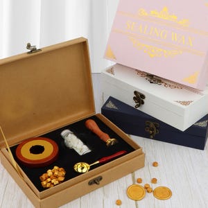 Kit de sellos de cera personalizados / Sello de cera para invitación de boda / 18 colores y 42 diseños / Sello de cera personalizado para regalo