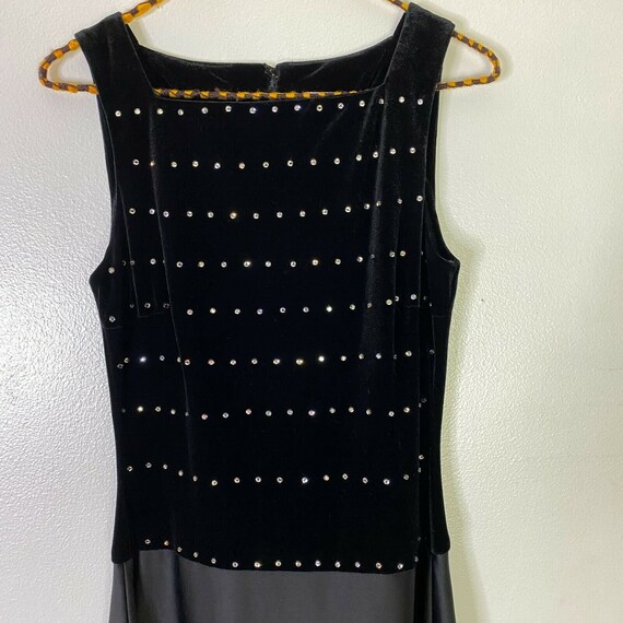 Buy Vintage Tadashi Shoji Black Satin Skirt Rhinestone Velvet Long Gown  Dress Size 6 Online in India - Etsy