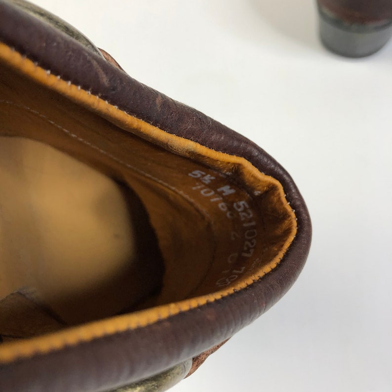 Vintage Frye Dark Brown Leather Harness Slip on Mules Shoes 70760 USA made Size 5 12