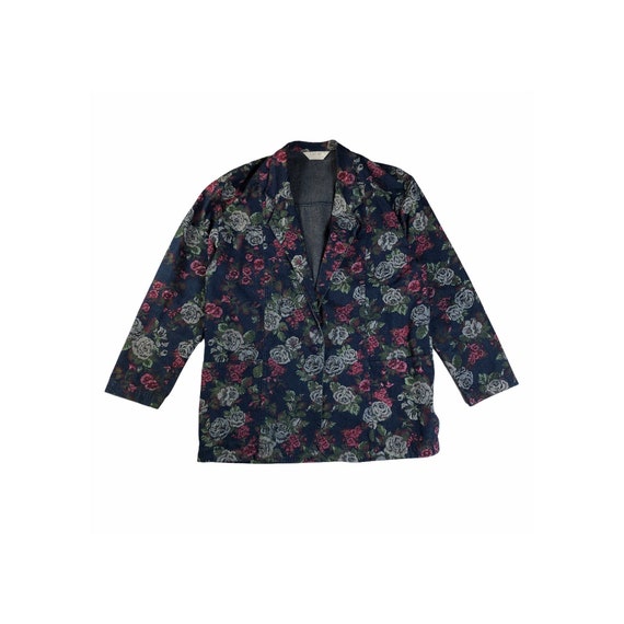 Vintage Cherokee USA Blue Pink Floral Print Denim