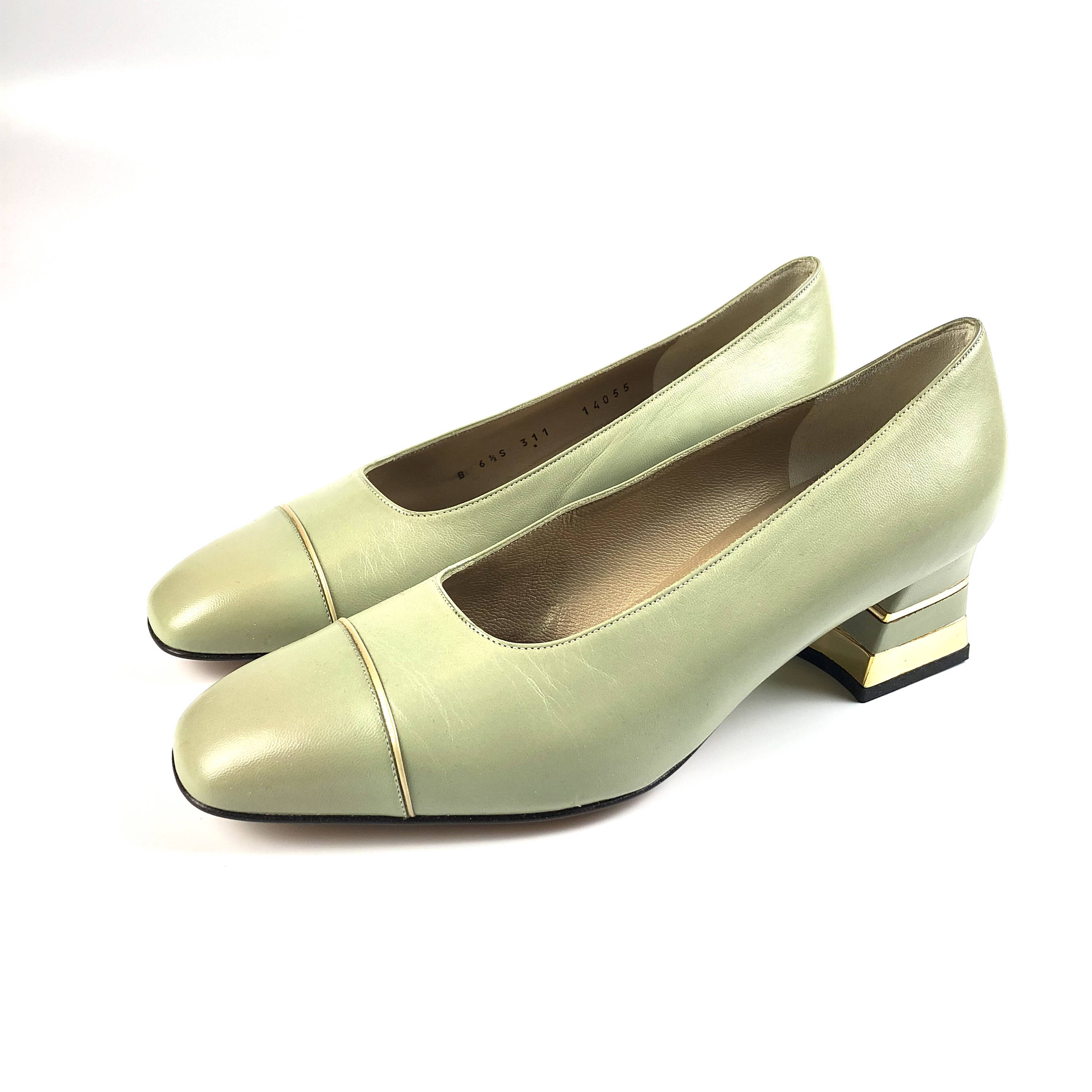 green and gold heels