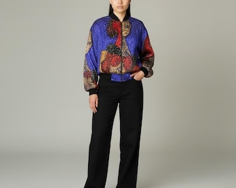 Vintage 90's Picasso Bomber Jacket Multicolor Medium Picasso Art