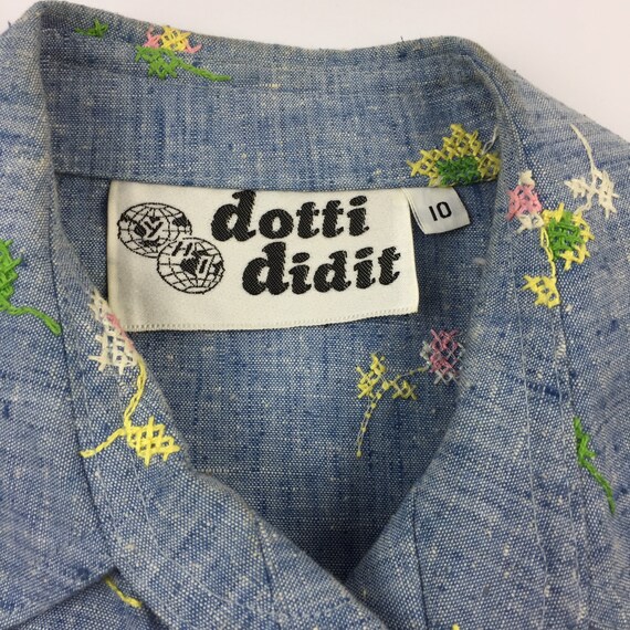 Vintage 70's Dotti Didit Textured Floral Cross St… - image 4