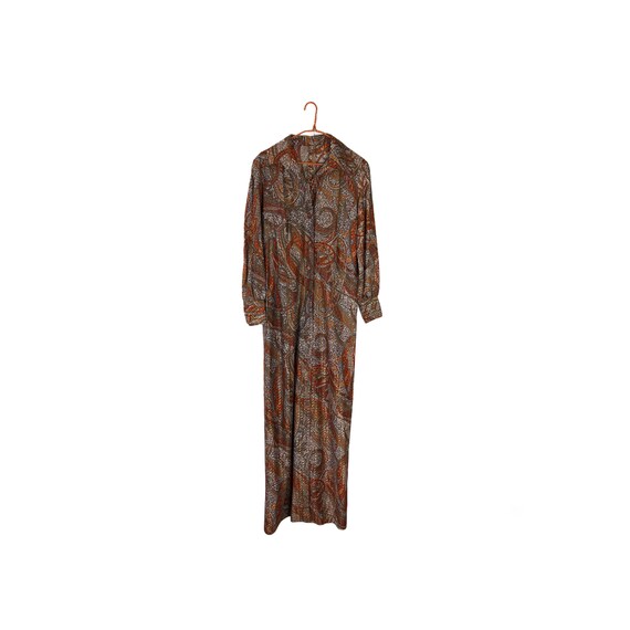 Vintage Handmade Orange Mod Retro Paisley Metallic