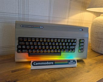 Commodore 64 Ultimate Display Stand with Lighting – 80s Computer Collector Display