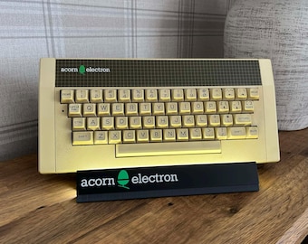 Acorn Electron Display Stand with Lighting – 80s Computer Collector Display