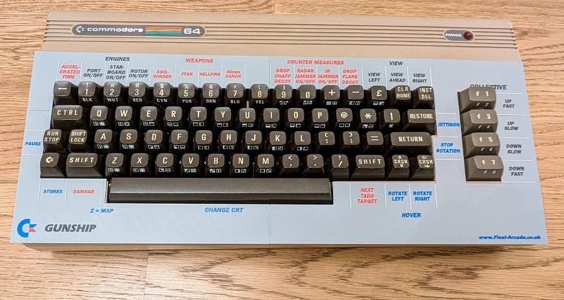 Project Gunship Key Keyboard Gunship - C64 Keyboard Template - Etsy Australia