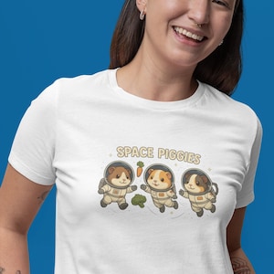 Space Piggies - Porcellino d'India - T-shirt - Unisex vestibilità slim o rilassata - Regalo di alta qualità per gli amanti dei porcellini d'India