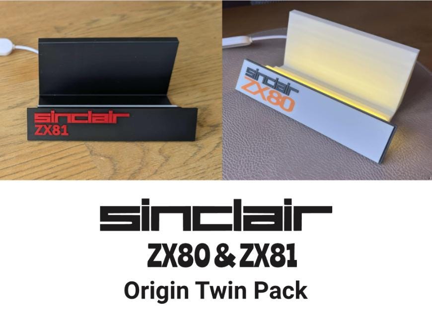 Sinclair ZX80 & ZX81 Retro Display Stands With Lighting – Twin