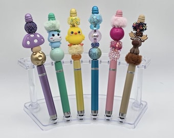 Beaded Pen Stylus – Fun Kawaii Koala, Heart, and Text Designs