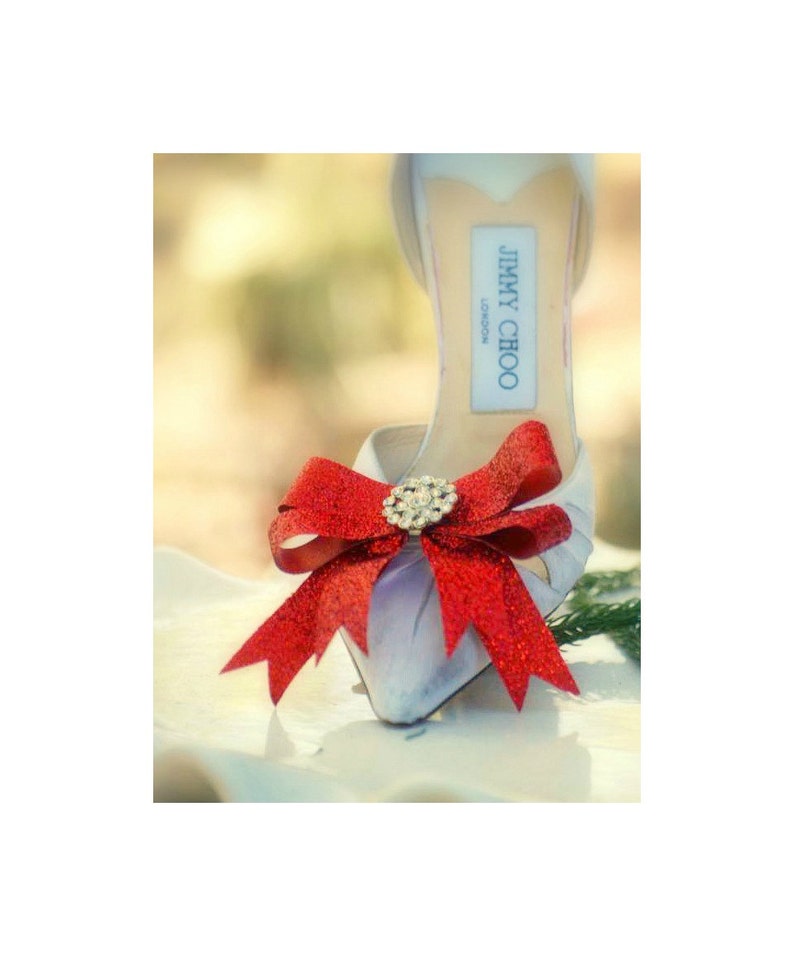 Red Bow Shoe Clips. Sparkly & Metallic Fuschia Golden Gold Etsy