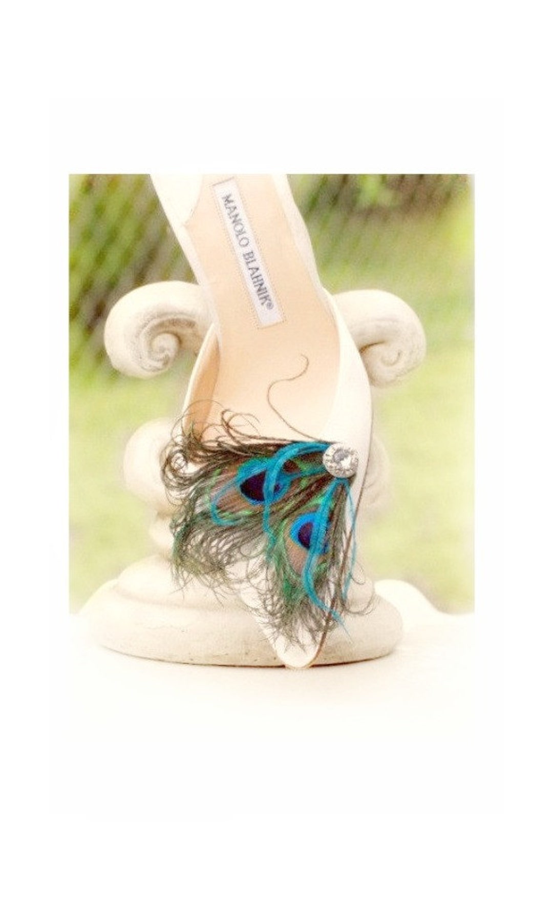 Fancy Peacock & Turquoise Shoe Clips. Couture Wedding Bride Etsy