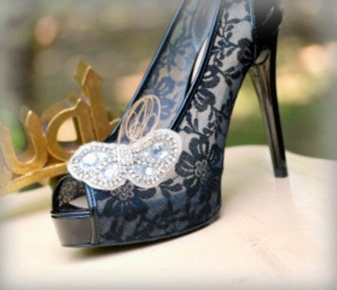 Rhinestone Butterfly Shoe Clips Dainty Stylish Bride Bridal Etsy
