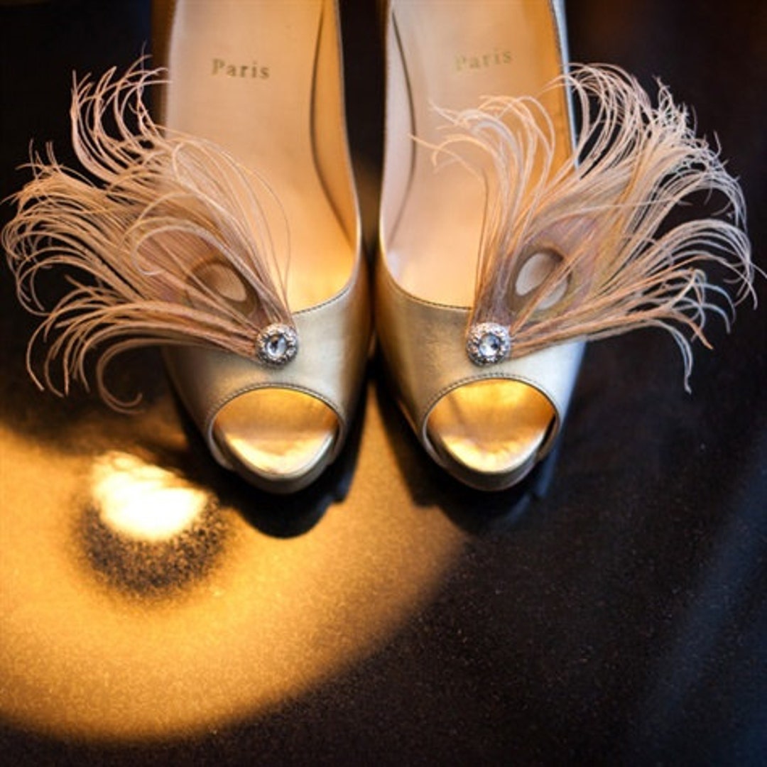 Wedding Champagne Shoe Clips. Big Day Stylish Feminine Couture Sparkly