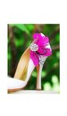 Statement Shoe Clips. Fuschia Feathers Couture Bridal Bridesmaid Bachelorette Sophisticated, Rhinestone Crystals, Bright Ostrich Goose Green 