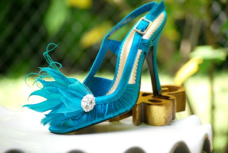Shoe Clips Teal Green & Pearls / Rhinestone. Couture Bride Etsy