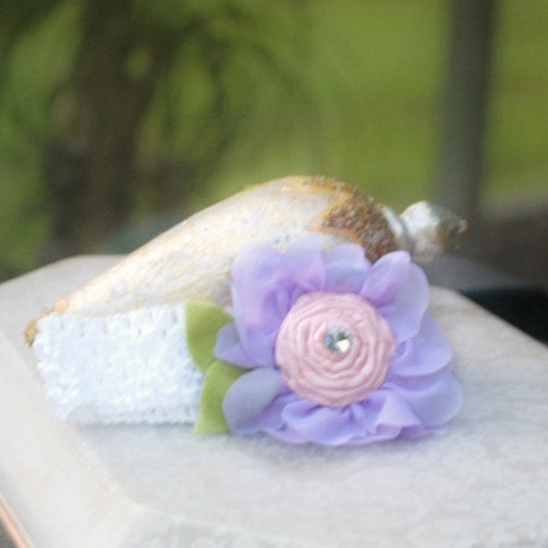 Girly Flower Headband. Lavender White Green Pink, Etsy Handmade Spring Pink Preteen Fashion, Princess Birthday Party Newborn Baby Happy Cute