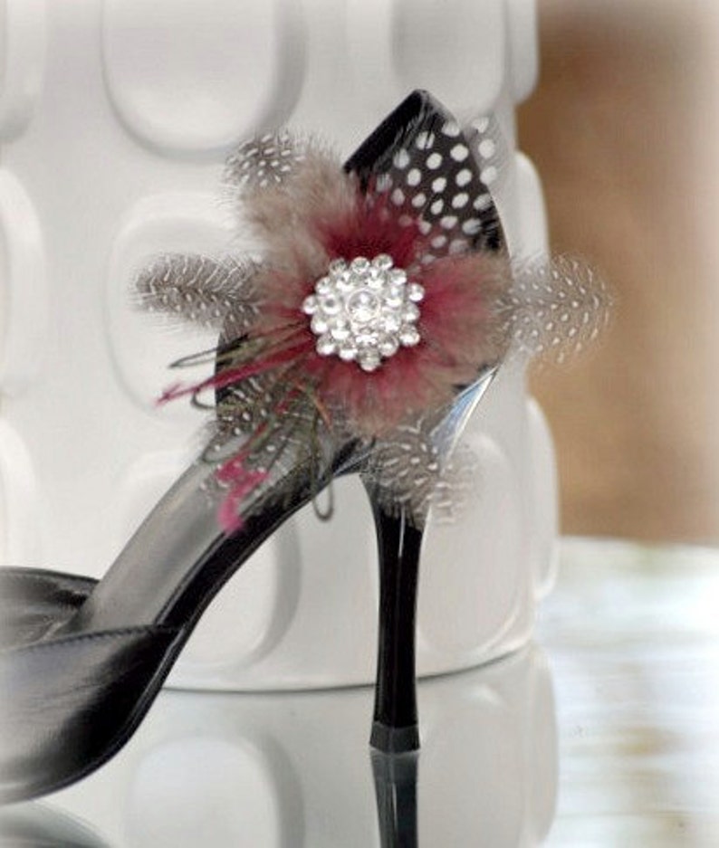 Marsala Burgundy Shoe Clips. Statement Sparkle Silver Etsy