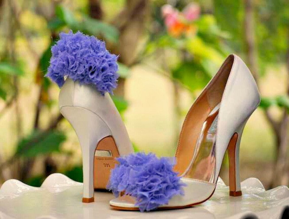 Champagne Nude Ruffles Shoe Clips. Bridal Bride Bridesmaid Etsy