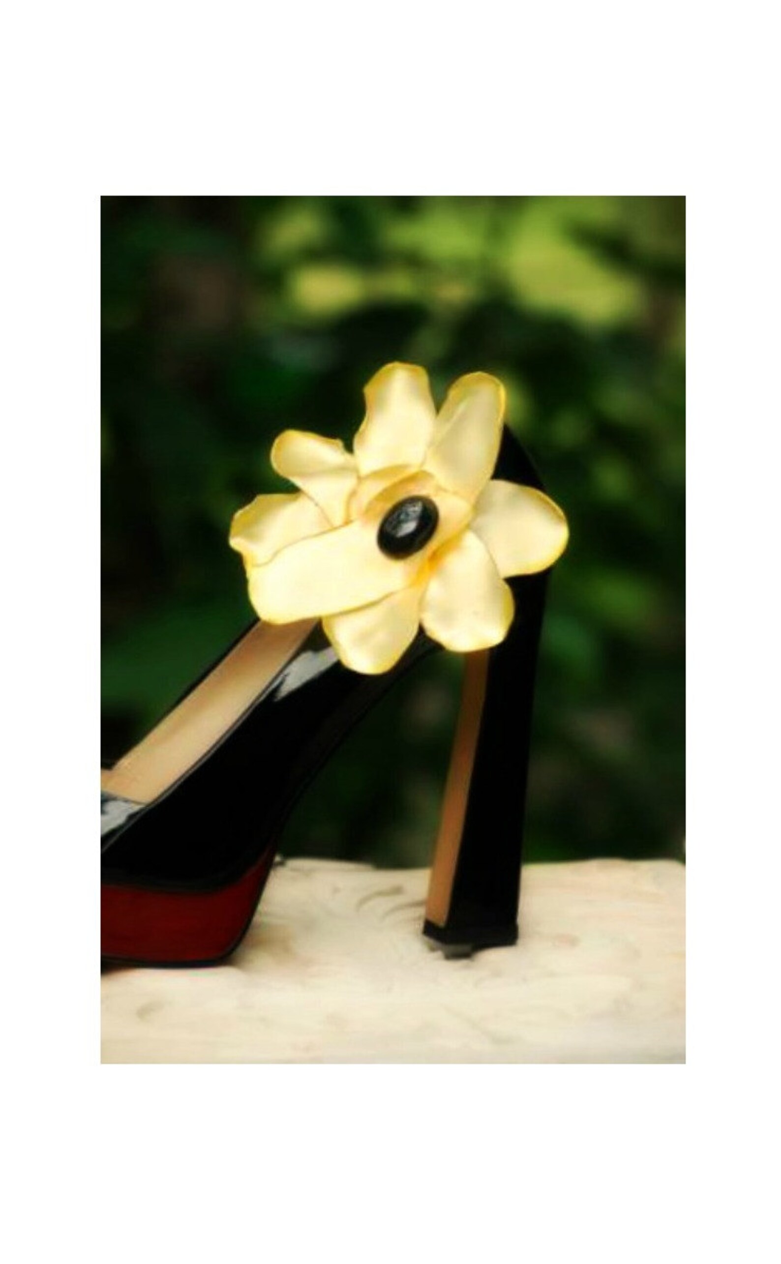 Yellow Flower Shoe Clips. Big Luxurious Black White Ivory Blue Etsy