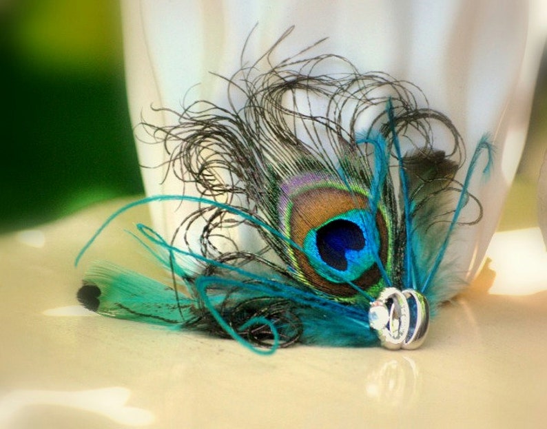 Bridesmaid Bride Bridal Party Big Day Couture Gift One Peacock /& Olive Hair Clip Comb Golden Tan Earthy Green Pearl Rhinestone Gem