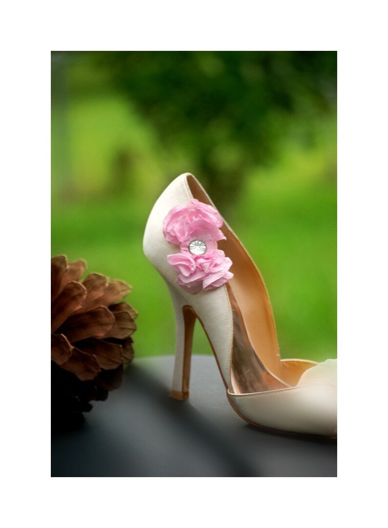 Pink Shoe Clips. Bow & Rhinestone / Pearl. Wedding Bride Etsy