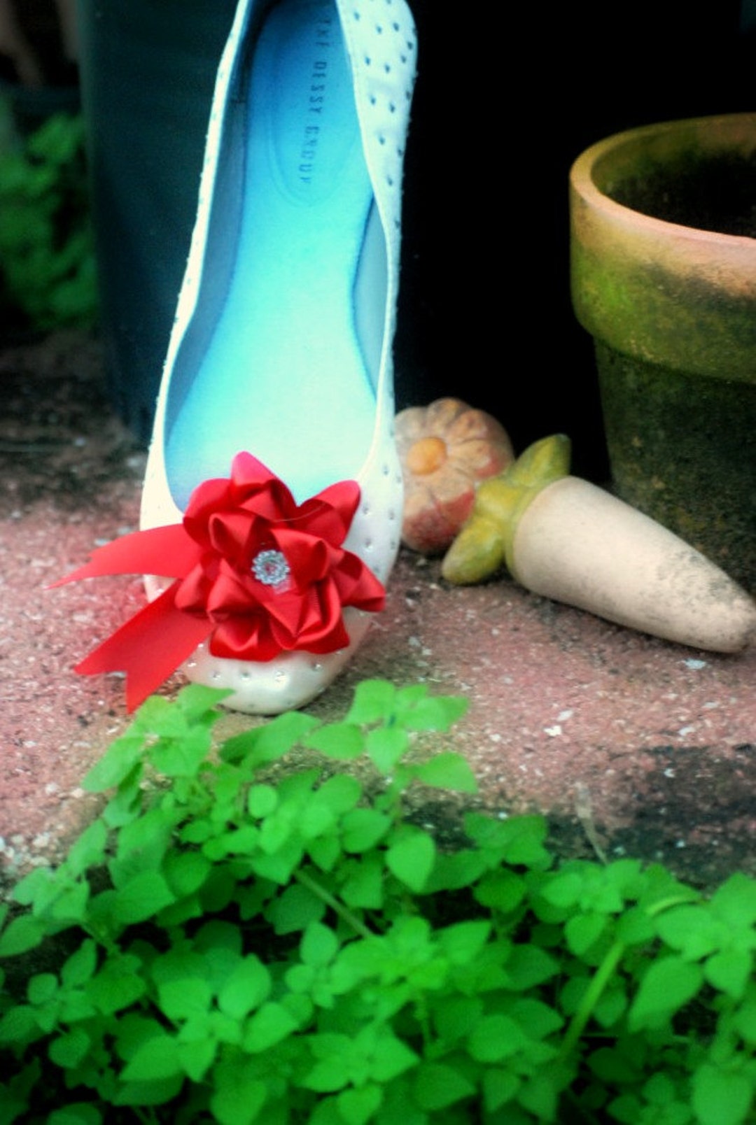 Christmas Shoe Clips Red Bow Shoe Clip Satin Ribbon Bow Shoe Etsy