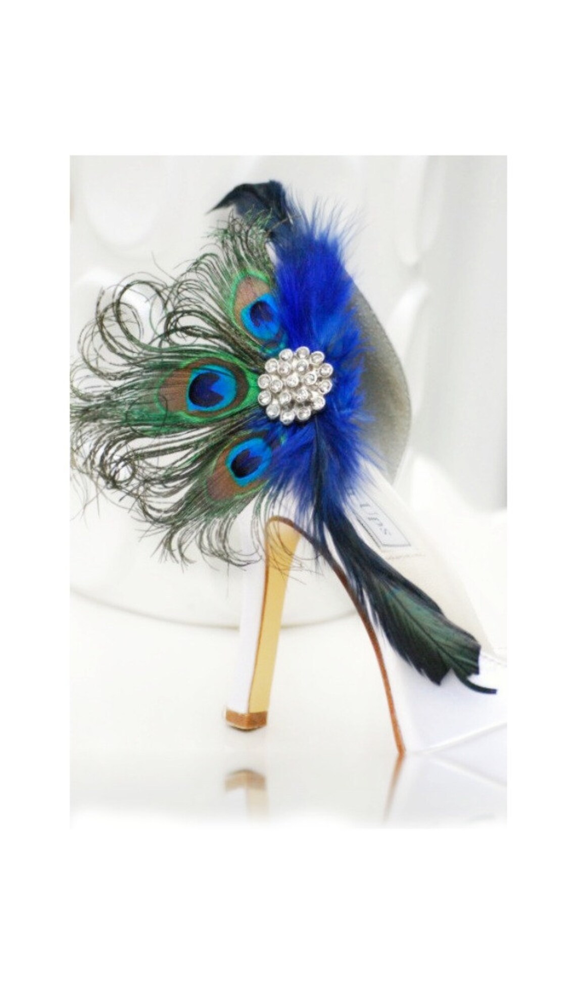 Shoe Clips Royal Cobalt Blue Peacock Fan. Bride Bridal Etsy