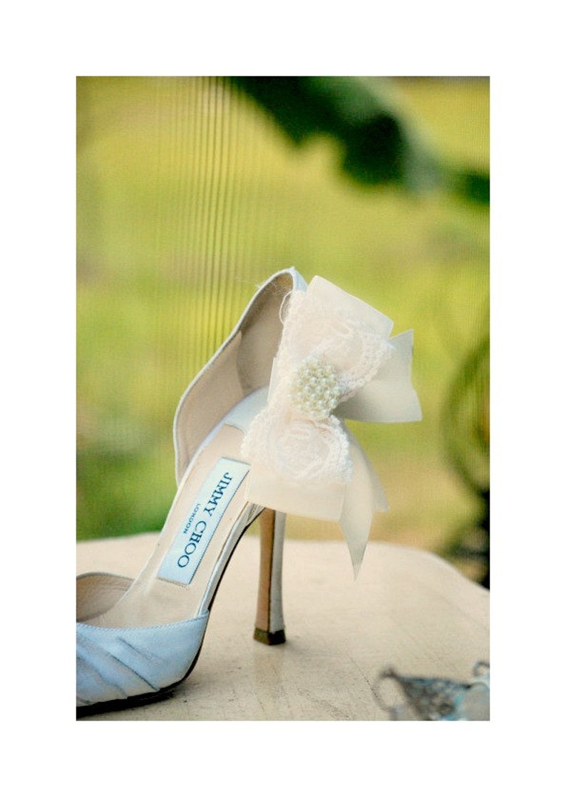 Wedding Ivory Bow & Lace Shoe Clips. Mother Bride Bridesmaid Etsy