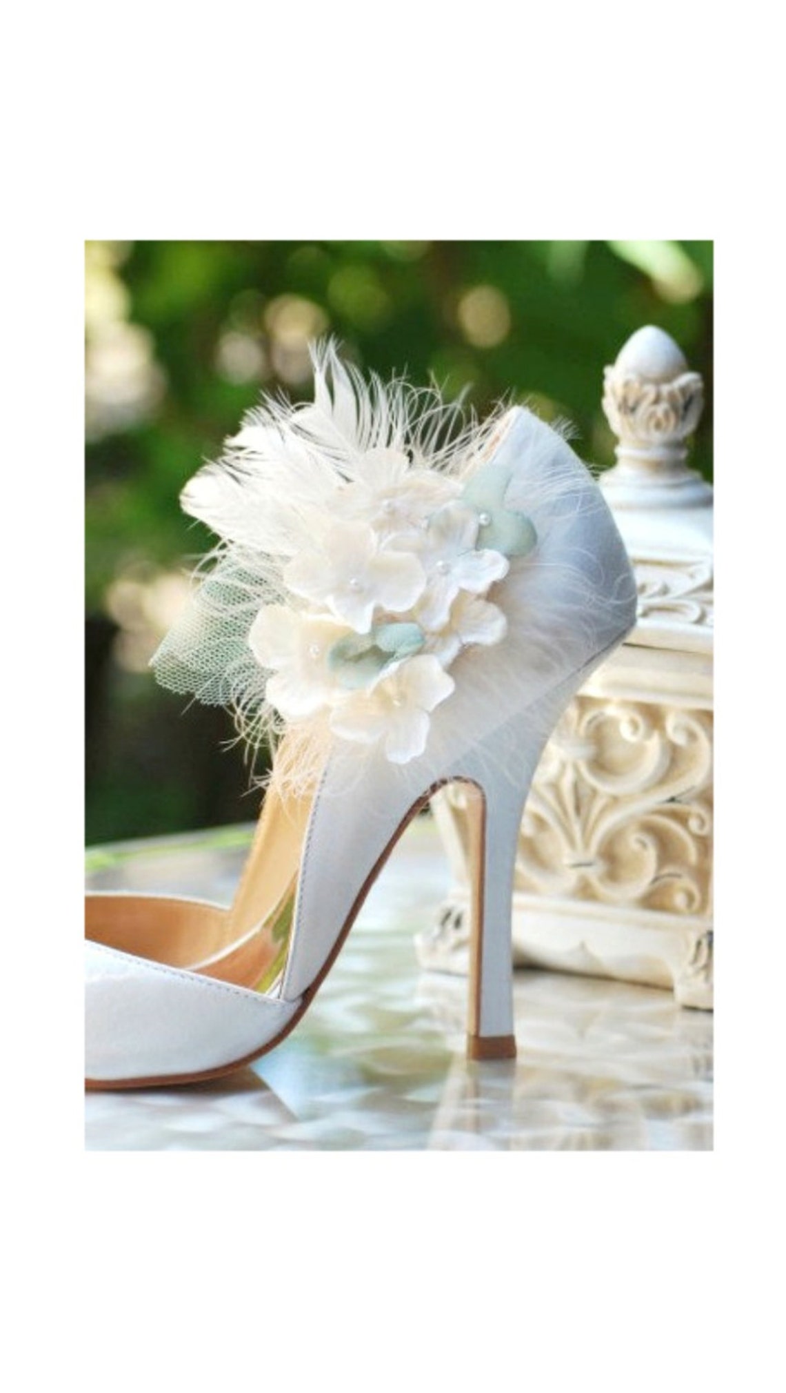 Shoe Clips Ivory & Celadon Hydrangea. Spring Garden Elegant Etsy