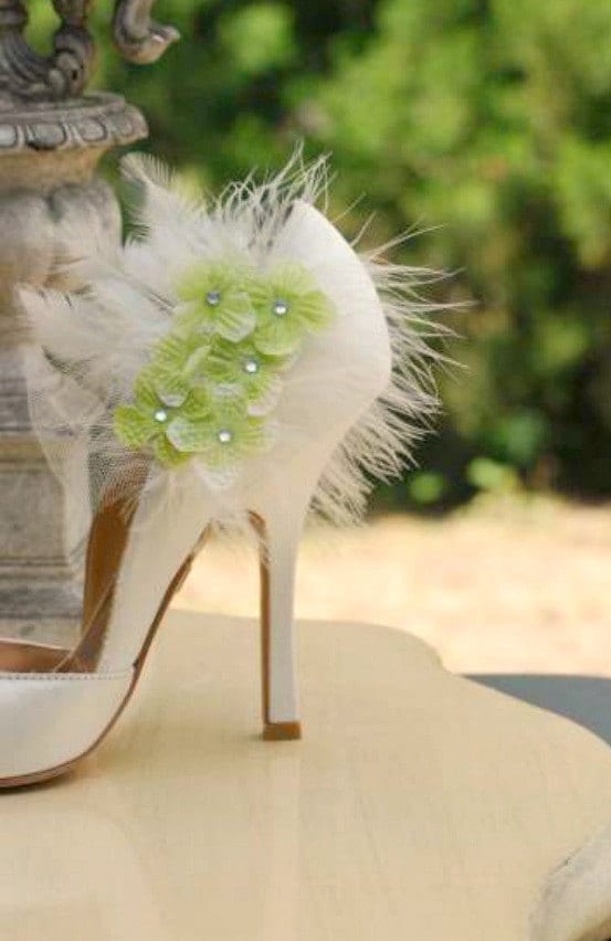 Shoe Clips Lime Green & Ivory Hydrangeas. Couture Bridesmaid Etsy