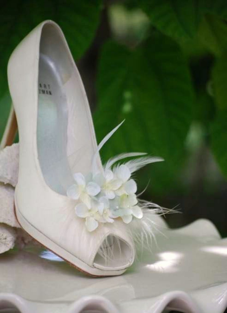 Shoe Clips Ivory & Celadon Hydrangea. Spring Garden Elegant Etsy